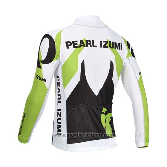 2013 Abbigliamento Ciclismo Pearl Izumi Bianco e Verde Manica Lunga e Salopette